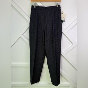 NWT Vintage Lauren Ralph Lauren Wool Plaid Trousers Charcoal Gray Sz 10 Petite